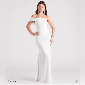 Jackelyn Formal Crepe Wrap Mermaid Dress